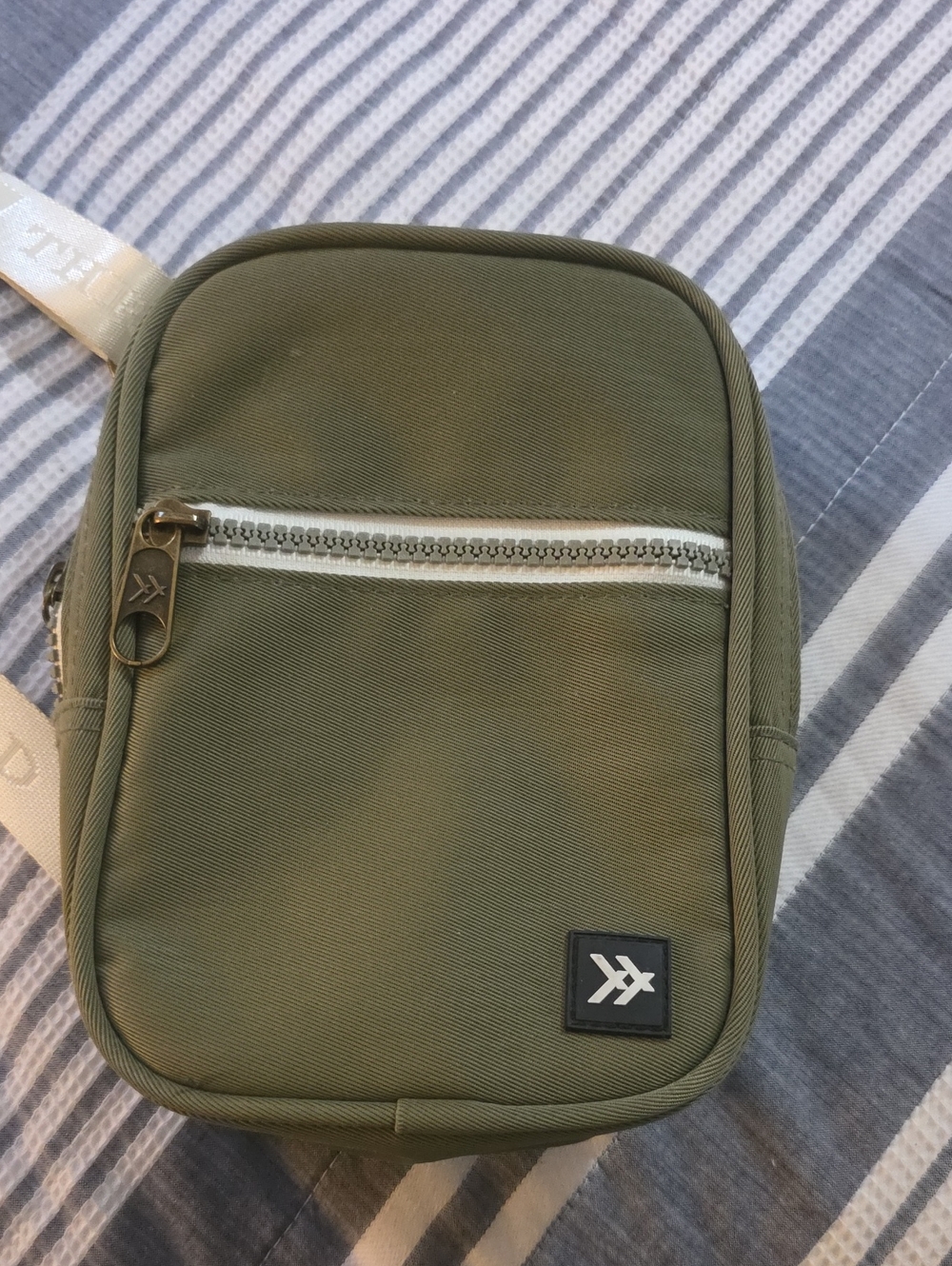 Olive Green Mini Crossbody Bag with Front Zip Pocket